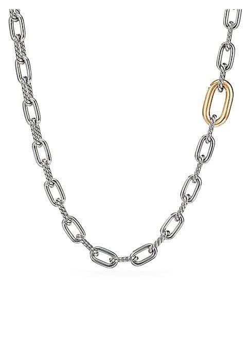 David Yurman Madison 18k Yellow Gold & Sterling Silver Long Chain Necklace
