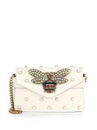 Gucci Broadway Bee Studded Leather Chain Clutch