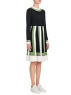 Valentino Colorblock Long Sleeve Shift Dress