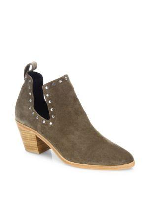 Rebecca Minkoff Lana Studded Cutout Suede Booties