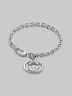 Gucci Sterling Silver Double G Charm Bracelet