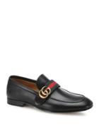 Gucci Donnie Web Logo Leather Loafers