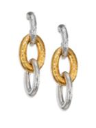 Gurhan Hoopla 24k Yellow Gold & Sterling Silver Galahad Long Drop Hoop Earrings