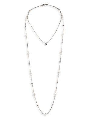 Chan Luu Double Layer 3-4mm Freshwater Pearl Beaded Necklace