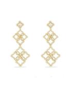 David Yurman Quatrefoil 18k Gold Diamond Drop Earrings