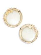 Alexis Bittar Lucite Crystal Studded Sculptural Sphere Clip-on Earrings
