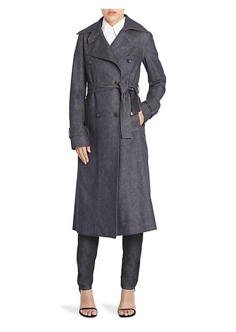 Victoria Beckham Denim Double-breasted Trench Coat