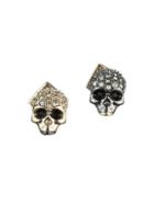 Alexis Bittar Vanitas Crystal Mismatch Skull Stud Earrings