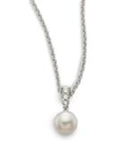 Mikimoto Morning Dew 8mm Cultured Akoya Pearl & Diamond Pendant Necklace