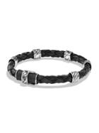 David Yurman Cable Collection Sterling Silver & Leather Bracelet