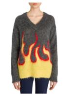 Prada Brushed Mohair Flame Knit Sweater