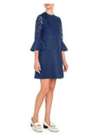 Valentino Lace Flutter-sleeve Shift Dress