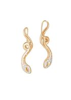 John Hardy 18k Gold & Diamonds Cobra Earrings