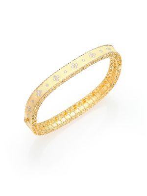 Roberto Coin Princess Diamond & 18k Yellow Gold Bangle Bracelet