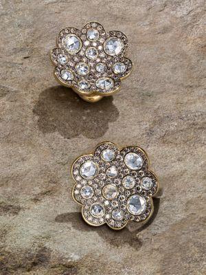 Roberto Coin Diamond & 18k Gold Button Earrings
