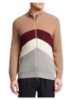 Brunello Cucinelli Sport Graphic Rib-knit Zip Front Sweater