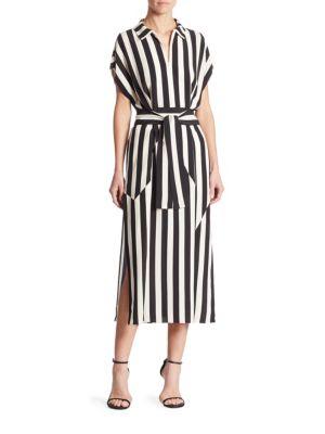 Akris Untitled Stripe Silk Crepe Dress