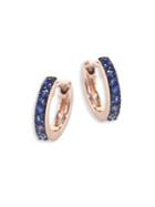 Astley Clarke Mini Halo Blue Sapphire & 14k Rose Gold Hoop Earrings