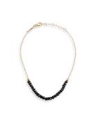 Jacquie Aiche Black Spinel & 14k Yellow Gold Anklet
