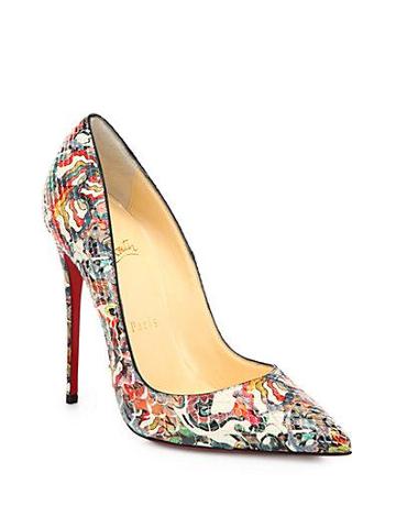 Christian Louboutin So Kate Artistic-print Python Pumps