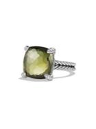 David Yurman Chatelaine Ring With Green Orchid And Diamonds