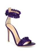 Gianvito Rossi Caribe Frayed Satin Ankle-strap Sandals