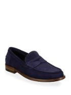 A. Testoni Suede Penny Loafers