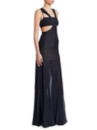 Roberto Cavalli Knit Cut-out Gown