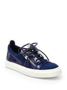 Giuseppe Zanotti Suede And Patent Leather Low-top Sneakers
