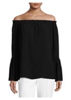 Michael Kors Collection Off-the-shoulder Bell-sleeve Silk Top