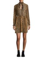 Ganni Fairfax Georgette Leopard Dress