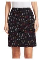 Akris Punto Jacquard Circle Print A-line Skirt