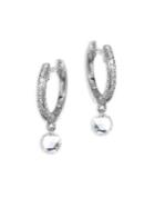 Meira T Drilled Diamond Huggie Hoop Earrings