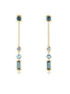 David Yurman Novella Hamtpon Blue Topaz, Aquamarine & Diamond Drop Earrings