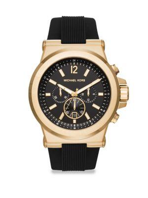 Michael Kors Chronograph Dylan Goldtone Silicone Strap Watch