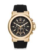 Michael Kors Chronograph Dylan Goldtone Silicone Strap Watch