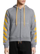 Moncler O Striped Zip-front Hoodie