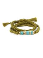 Aurelie Bidermann Turquoise & 18k Gold Cotton Bracelet