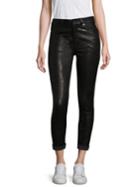 7 For All Mankind Textured Leather Ankle Skinny Jeans