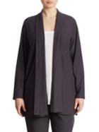 Eileen Fisher, Plus Size Crepe Open Front Cardigan
