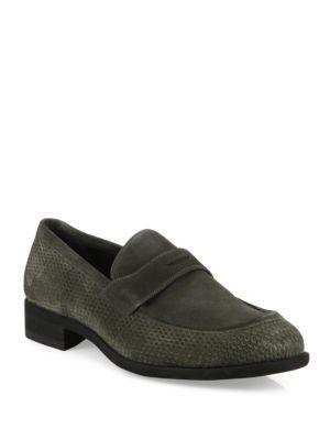 A. Testoni Cacao Net Suede Loafers