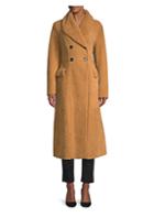 Burberry Levesham Double-breasted Long Shearling Coat