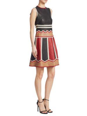 Redvalentino Crochet Embroidered Leather Dress