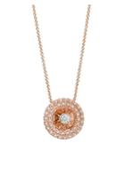 Pleve Aura 14k Rose Gold & Diamond Round Pendant Necklace