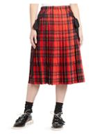 Simone Rocha Pleated Tartan Midi Skirt