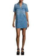7 For All Mankind Short Sleeve Popover Chambray Dress