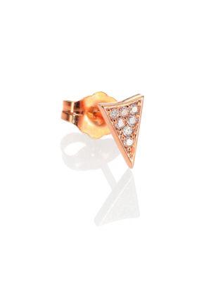 Sydney Evan Diamond & 14k Rose Gold Pave Triangle Single Stud Earring