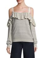 Joie Delbin Striped Off-the-shoulder Sweater
