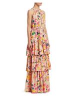 Msgm Floral Tiered Sleeveless Gown