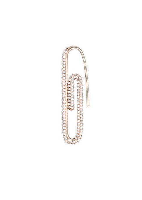 Anita Ko Diamond & 18k Rose Gold Safety Pin Single Earring